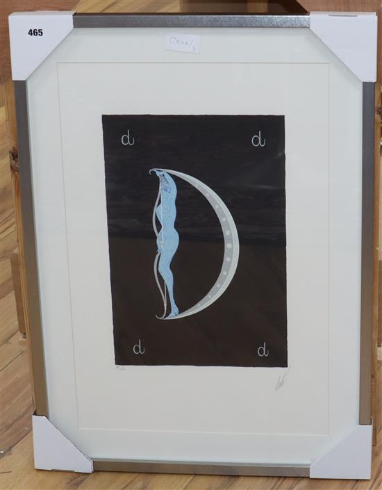 Romain de Tirtoff Erte, limited edition print from the Alphabet Series D, signed in pencil, III/XC, 59 x 40cm